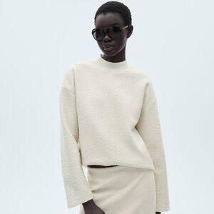 Mango Cream Crew Neck Sweater
